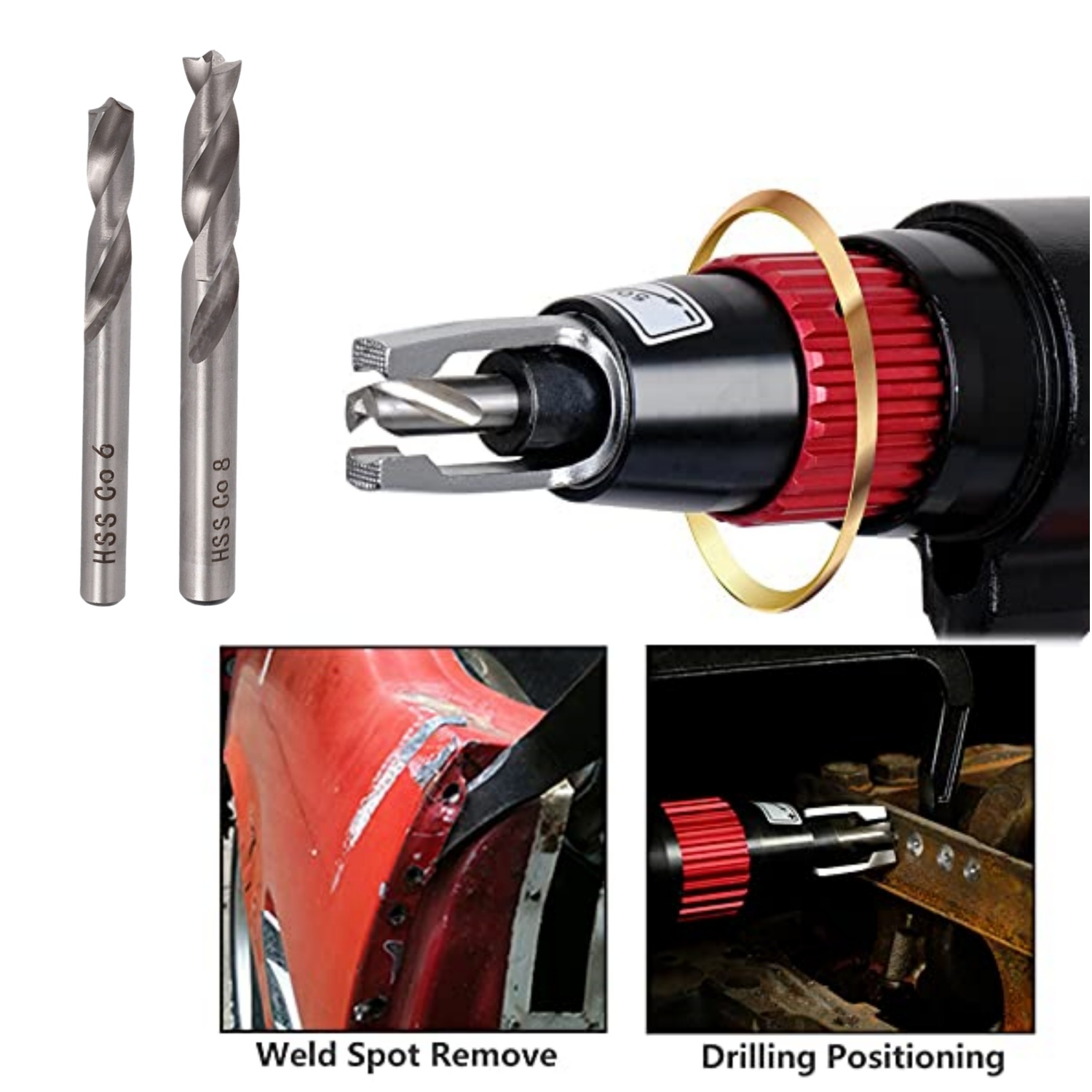 Power Tools Kobalt - ดอกสว่านเจาะรูเชื่อมแบบจุด HSS CO ขนาด 6/8 มม.