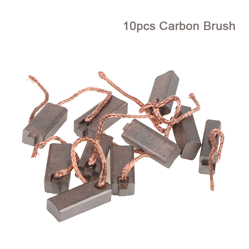 Power Tools Carbon Brush - 10ชิ้นแปรงถ่านเครื่องกำเนิดไฟฟ้าเครื่องกำเนิดไฟฟ้ากระแสสลับเครื่องควบคุมรถทั่วไปทองแดงต่ำ (5*7*19มม.)