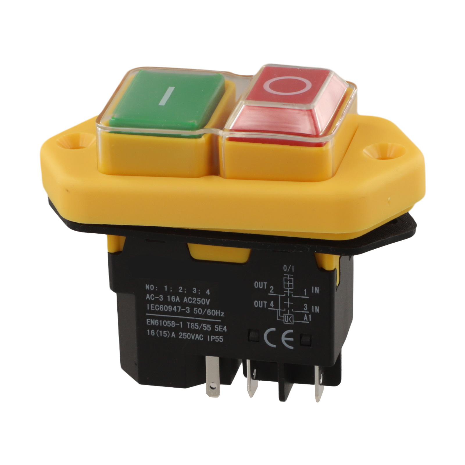 Power Tools Green Color - สวิตช์กดแบบ 5 ขา รุ่น KlD-28A 250V