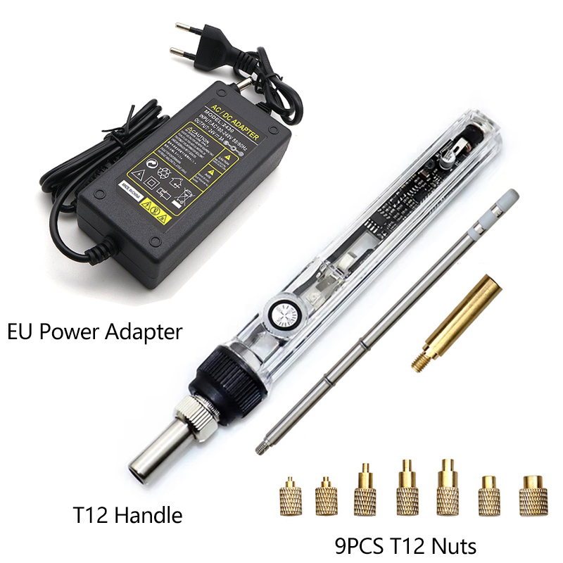Power Tools Toolstation - หัวแร้งบัดกรีไฟฟ้าขนาดเล็ก 72W T12 พร้อมแท่นบัดกรีปรับอุณหภูมิ อะแดปเตอร์แปลงไฟ หัวแร้งบัดกรีแบบร้อน