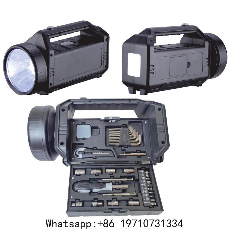 Power Tools Hardware - ชุดโคมไฟและเครื่องมือสำหรับตั้งแคมป์ 2-in-1 – ไฟฉาย LED กำลังสูง