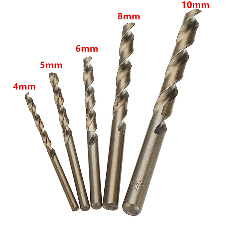 Power Tools Kobalt - 5Pcs 4/5/6/8/10มม.M35 HSS-Co โคบอลต์ Twist Mata