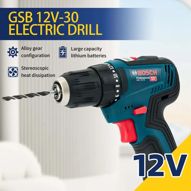 Bosch-GSB 12V-30 สว่านไฟฟ้าแบบ - Power Tools Hardware บทวิจารณ์และราคา