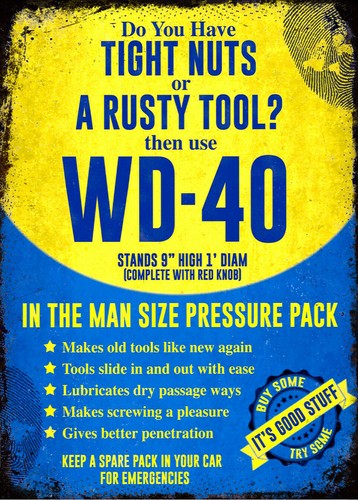 ป้ายโลหะวินเทจย้อนยุค WD40 สเป - Power Tools Aldi บทวิจารณ์และราคา