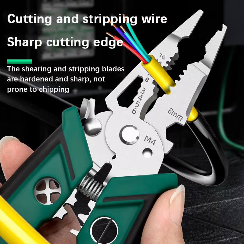 คีมตัดและปอกสายไฟอเนกประสงค์ ส - Power Tools Green Color บทวิจารณ์และราคา