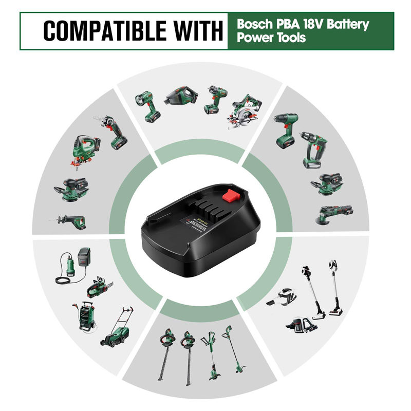ตัวแปลงแบตเตอรี่สำหรับ Bosch 1 - Power Tools Green Color บทวิจารณ์และราคา